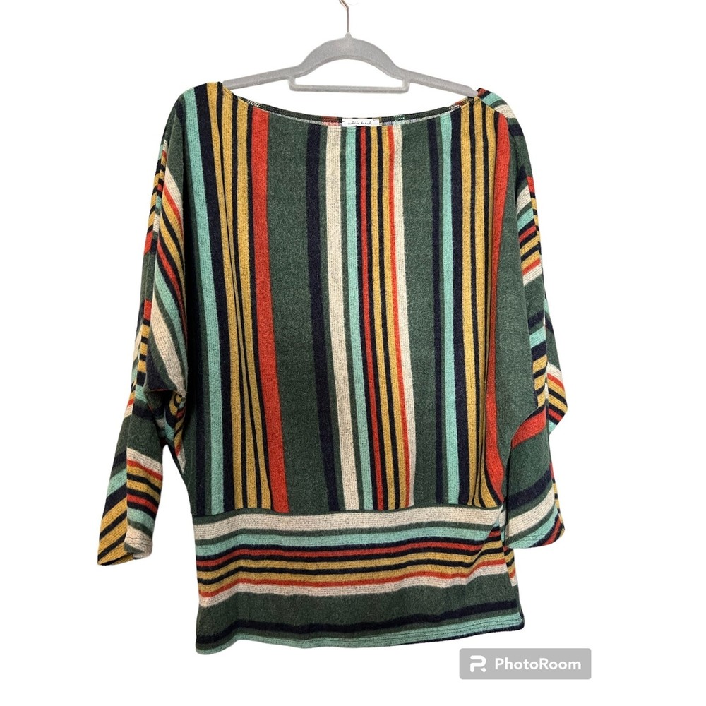 White Birch striped batwing Sweater size M